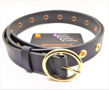 Belt Round Buckle Leather